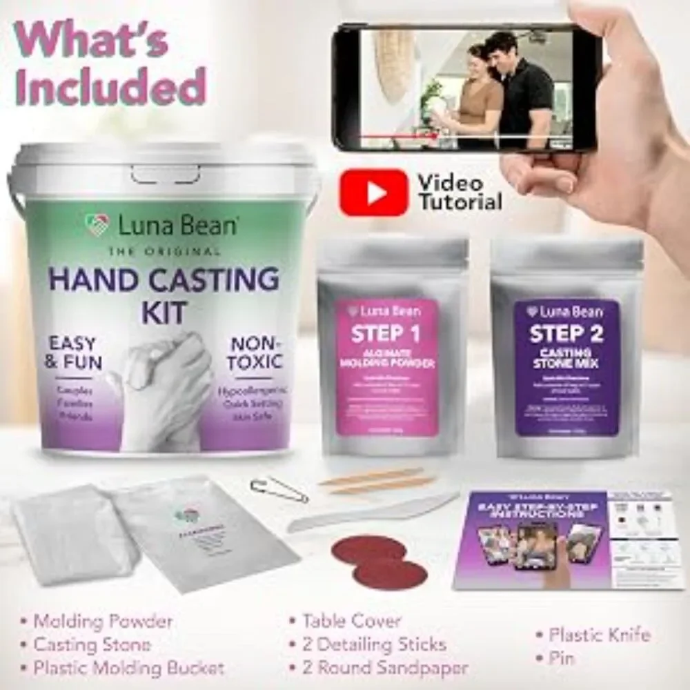 Luna Bean Original Hand Casting Kit Couples Family Keepsake DIY Mold Kit